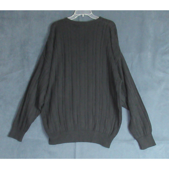 Vintage La Mode Sweater Mens XL Black Cable Knit Maryland Basketball Preppy 00s - Picture 6 of 8